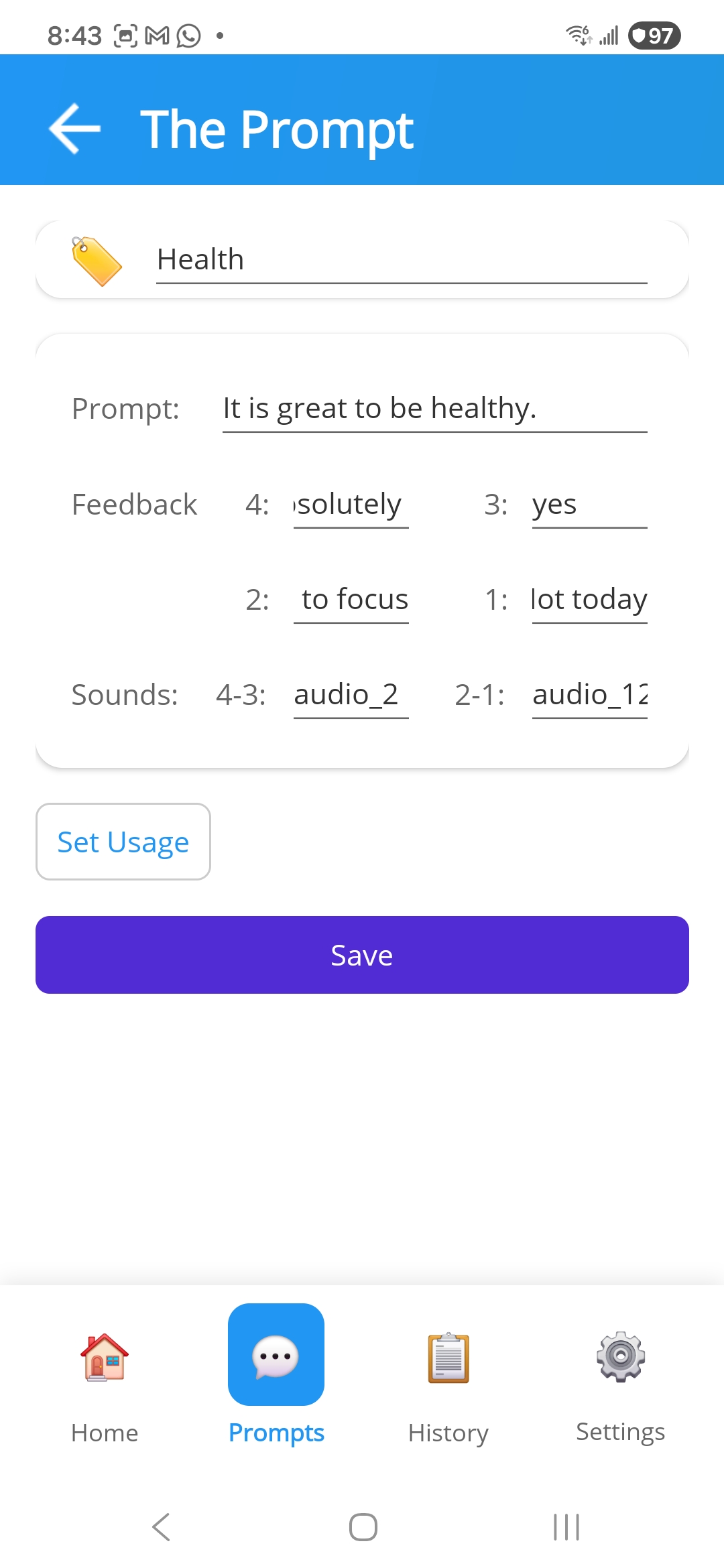 Edit your prompts